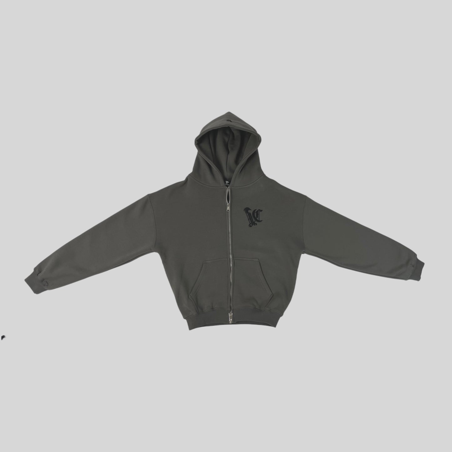 Aura Double Zip Hoodie - Mist Grey