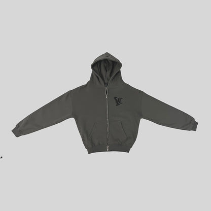 Aura Double Zip Hoodie - Mist Grey