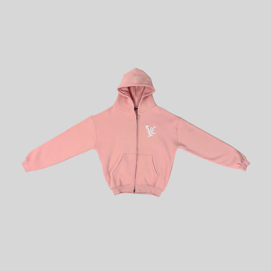 Aura Double Zip Hoodie - Flamingo